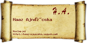 Haaz Ajnácska névjegykártya